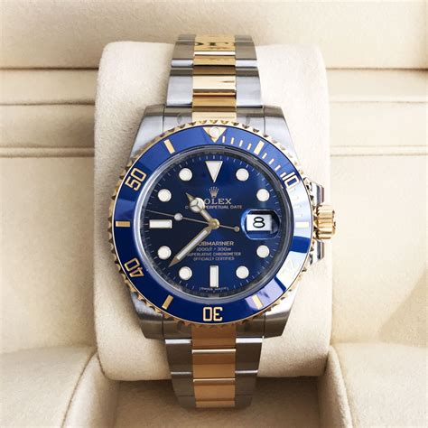 rolex submariner steel and gold blue dial|Rolex Submariner 116613 40mm blue.